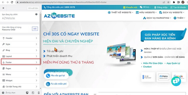 Cách chỉnh sửa footer cuối cùng của chân trang 1