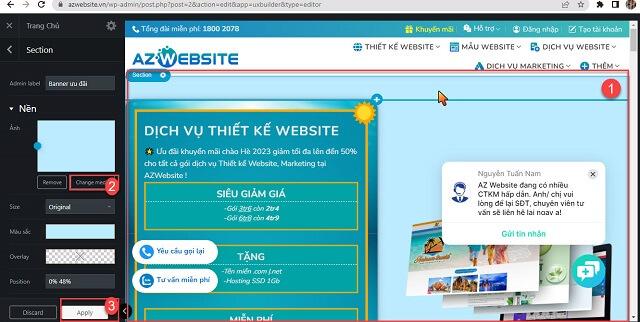 Bước 2 + Bước 3 huong dan thay doi banner tren website 1