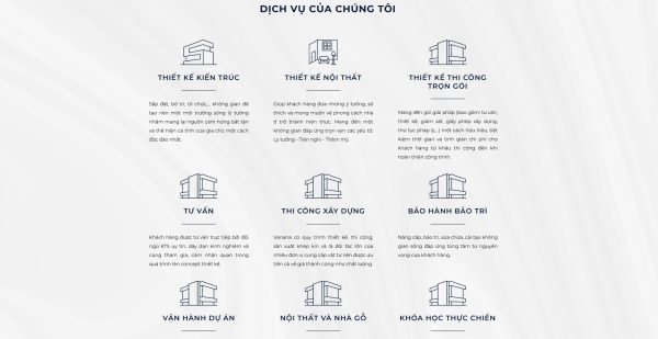 thiết kế website kiến trúc vanana 3